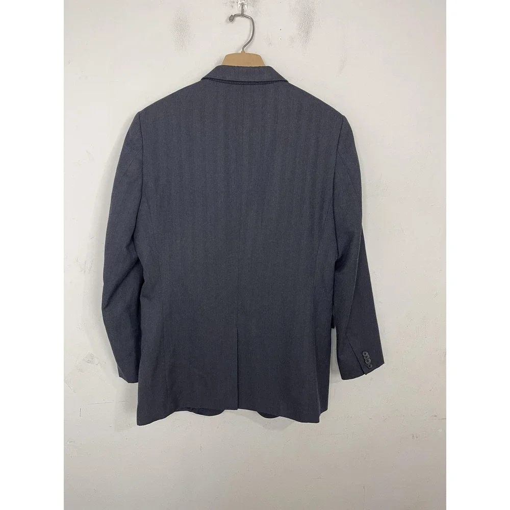 Banana Republic Mens 40R Tailored Slim‎ Blazer Charcoal Gray Herringbone Jacket
